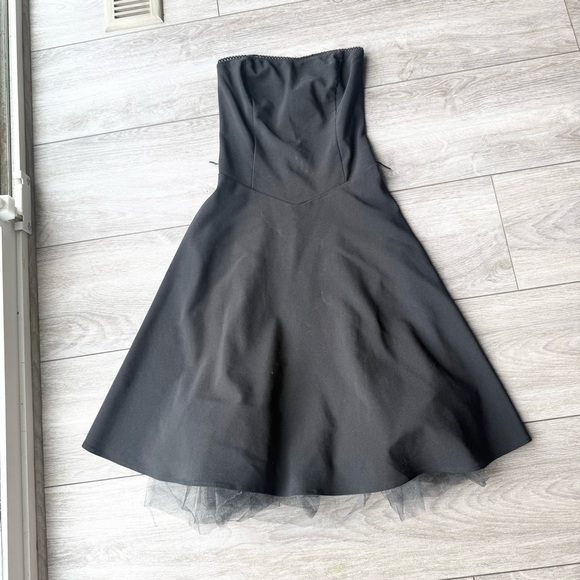 Vintage M Collection Black Strapless Bodycon Lace Lining Dress Made in USA - Picture 4 of 15